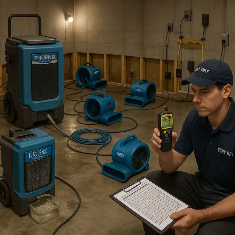 Structural Drying and Dehumidification process in Milam County, TX